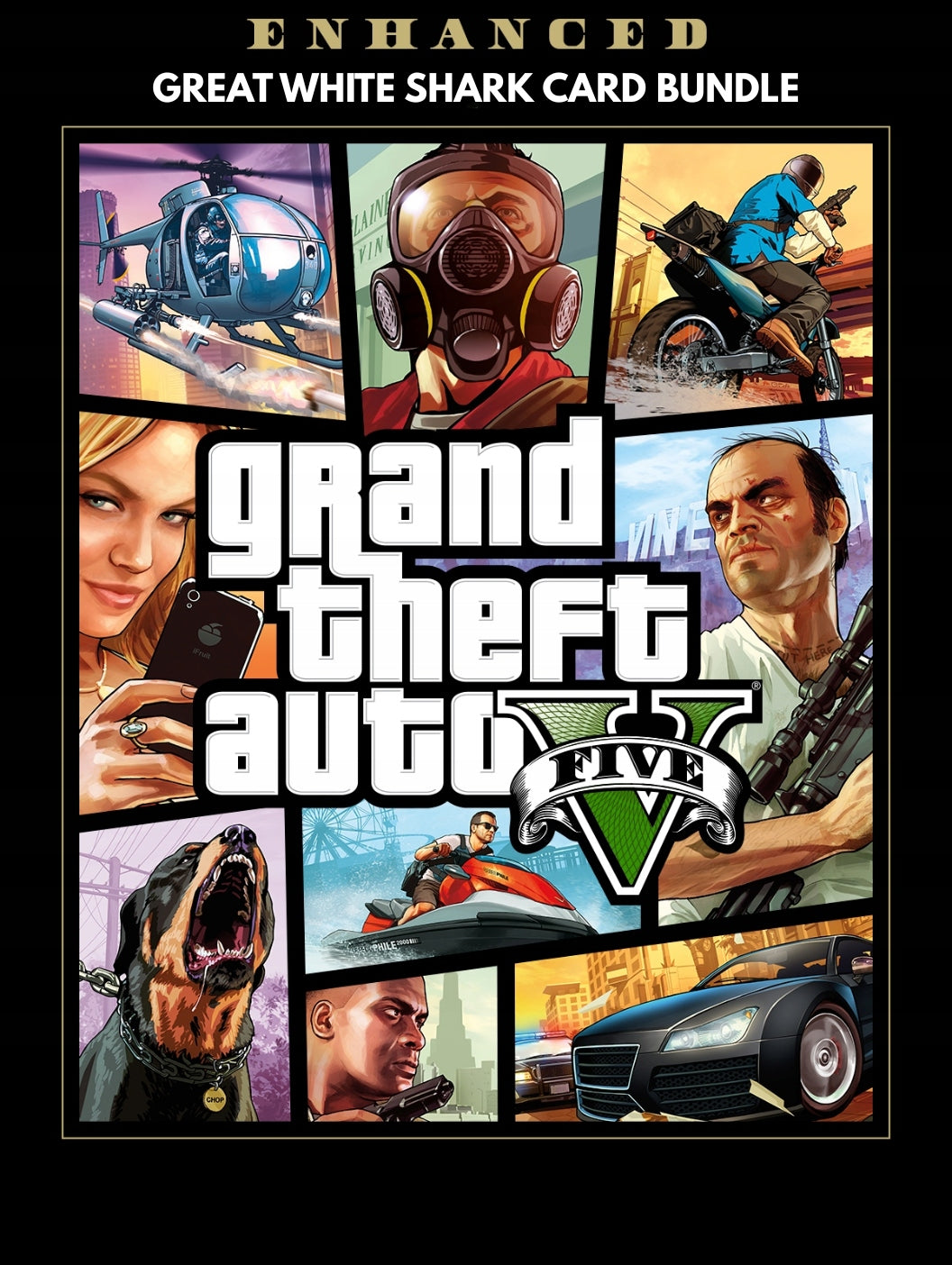 Grand Theft Auto V Enchanced & Great White Shark Card Cover Image Rockstar