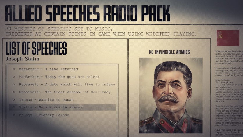 Hearts of Iron IV - Allied Speeches Pack DLC