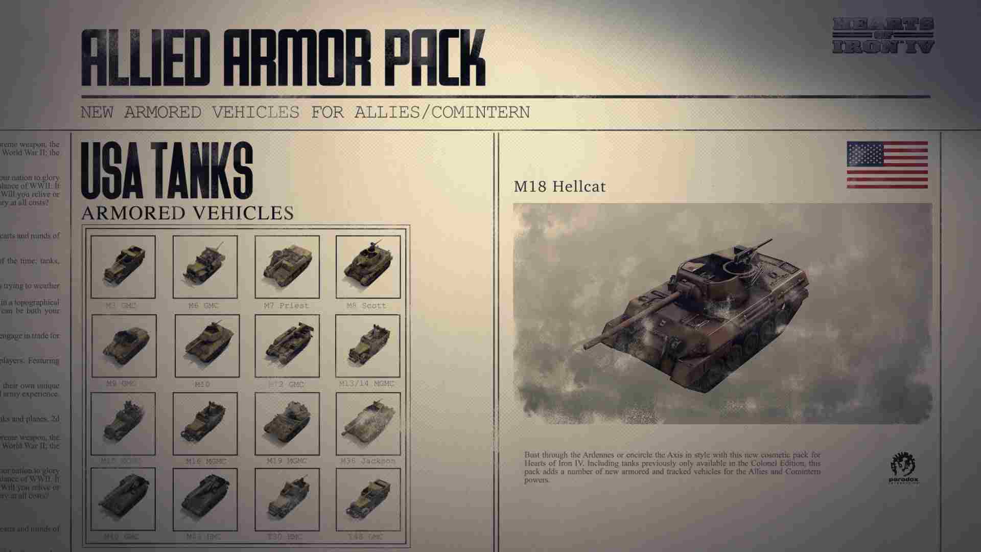 Hearts of Iron IV - Allied Armor Pack DLC