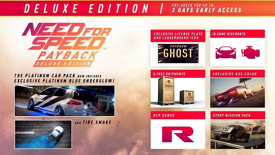 Need for Speed Payback Deluxe Edition Cover Image Xbox One / Xbox Series XS