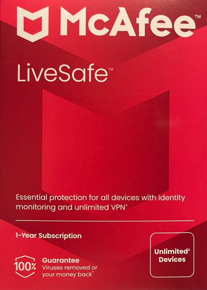 McAfee LiveSafe - Unlimited Devices 1 Year