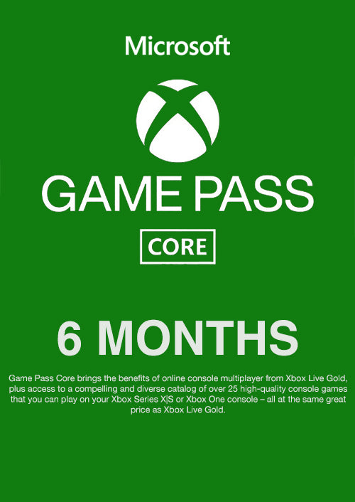 Xbox Game Pass Core 6 Month Cover Image Xbox One