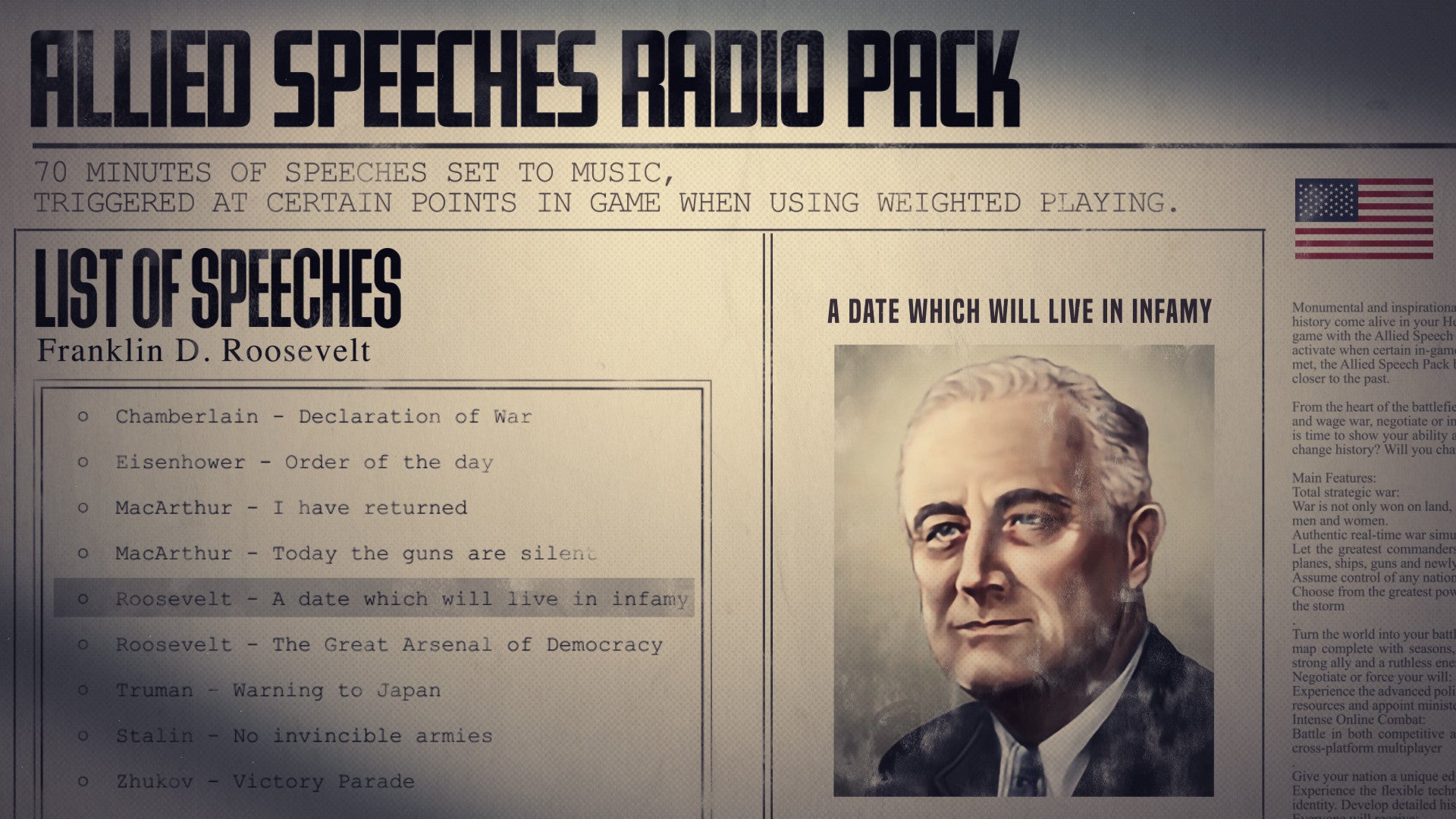 Hearts of Iron IV - Allied Speeches Pack DLC