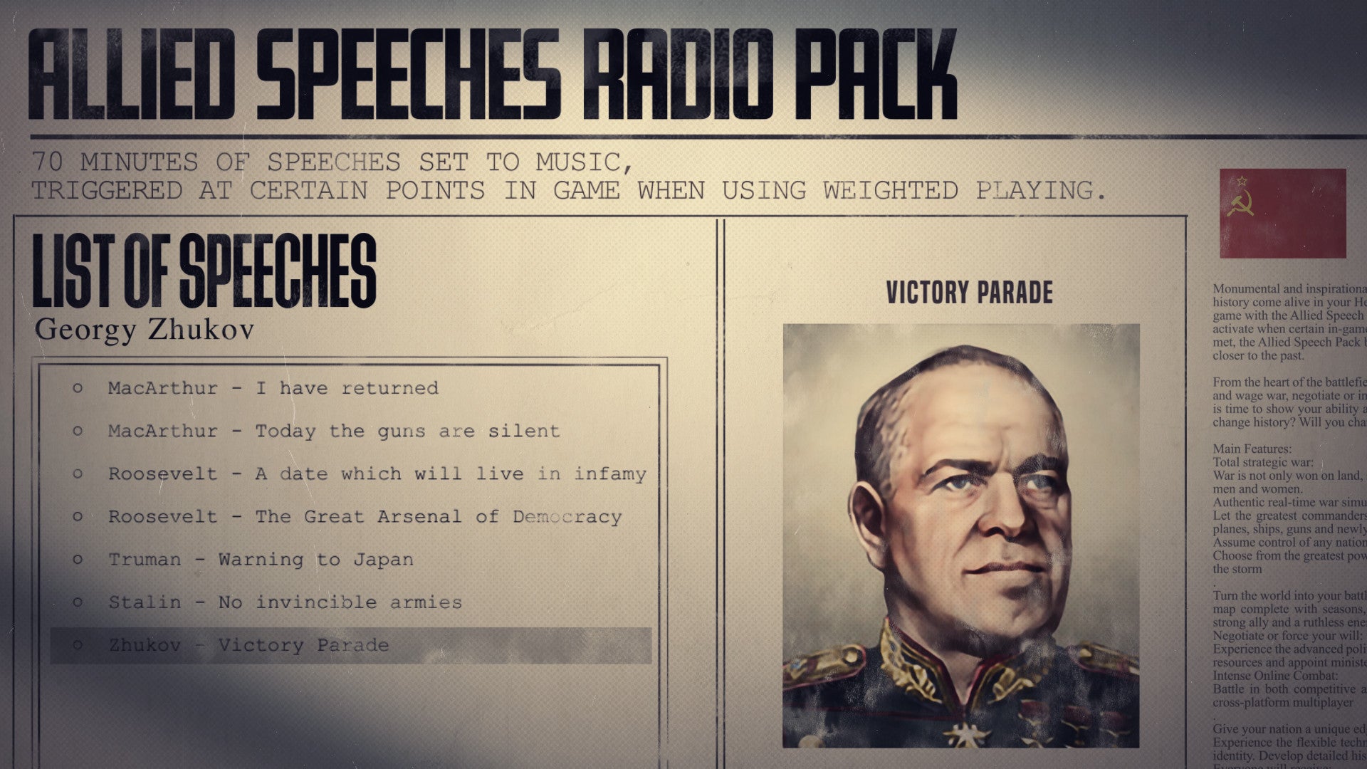 Hearts of Iron IV - Allied Speeches Pack DLC