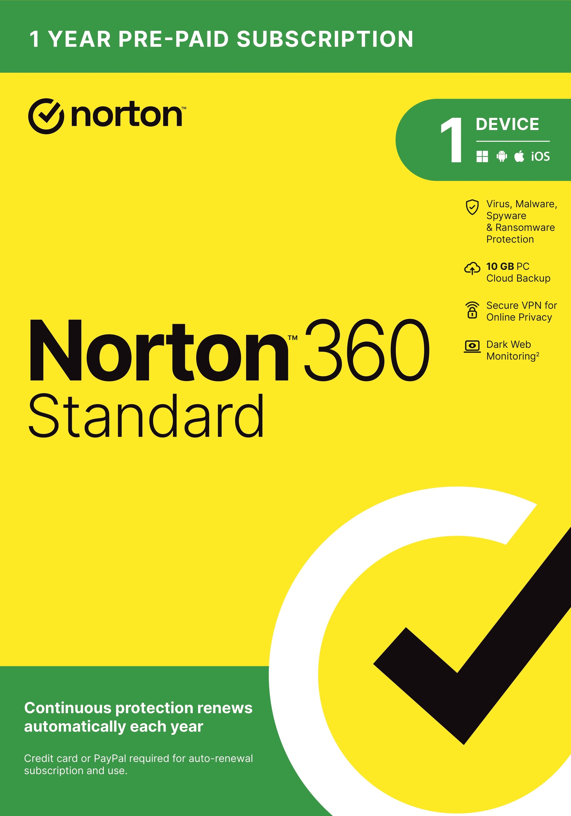 Norton 360 Standard 1 Year 1 Device EU